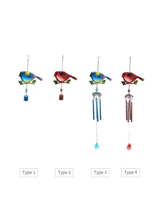 Bird Shaped Wind Chime Blue/Yellow/Green 13.38inch