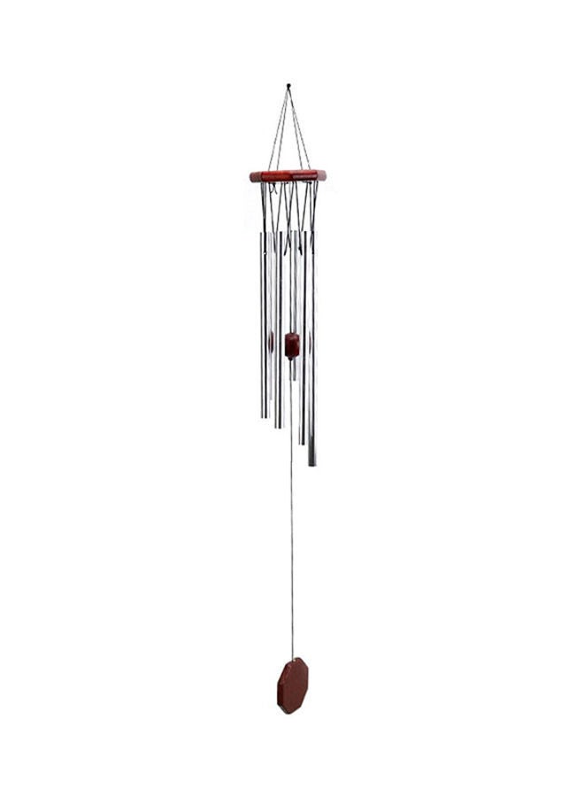 Solid Wood Retro Wind Chimes With Metal Ornaments Silver 75X10centimeter