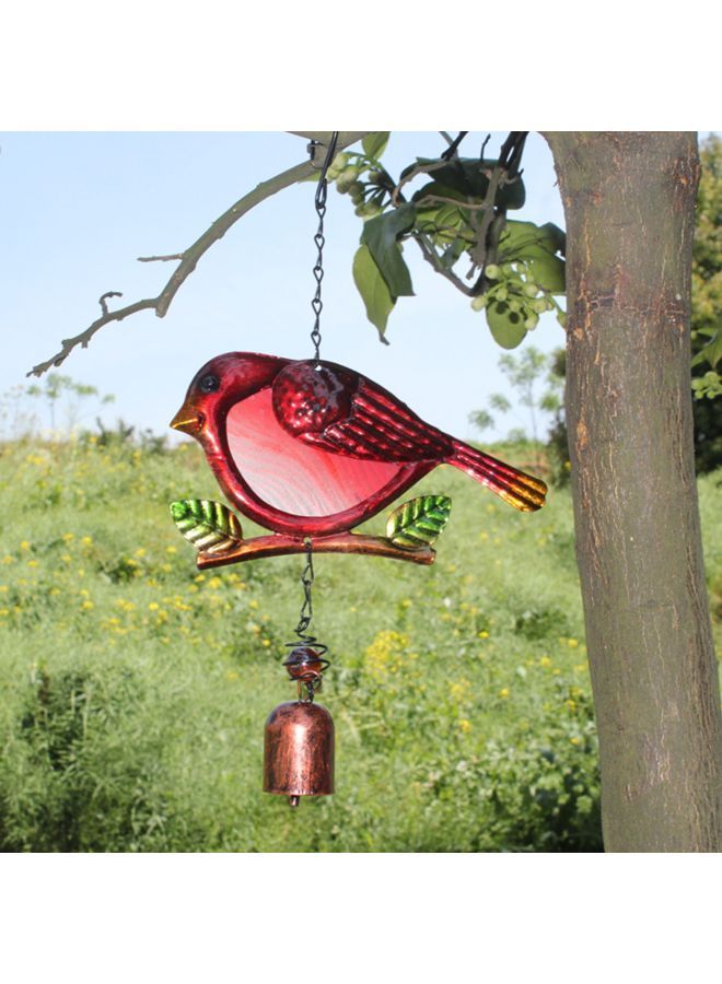 Bird Shaped Wind Chime Red/Brown/Green