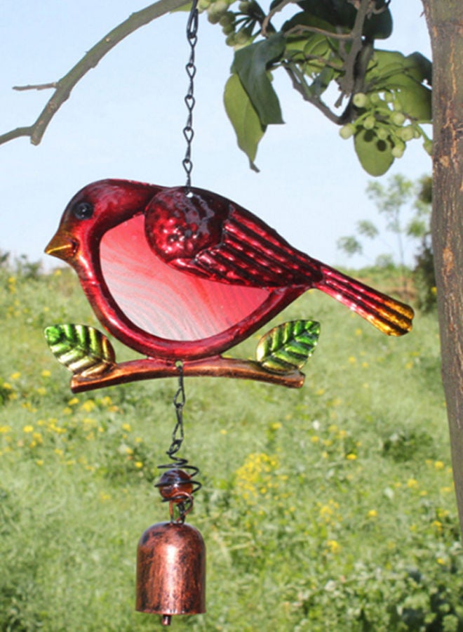 Bird Shaped Wind Chime Red/Brown/Green