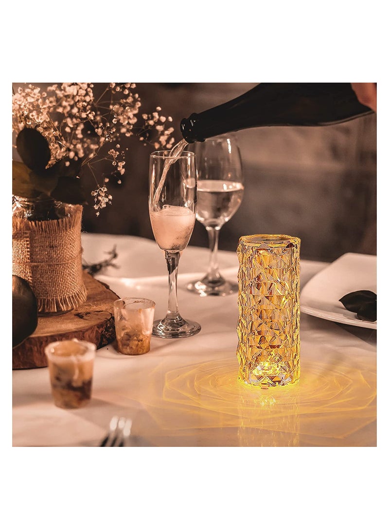 Romantic Rose Diamond  RGB Touch USB Charging Table Lamp For Bedroom Party Dinner Decor Creative Lights