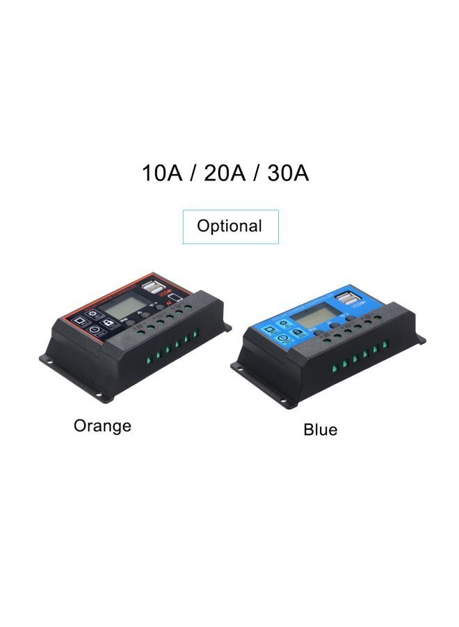 Solar Charge Controller Regulator With USB Black/Blue 133x70x35mm