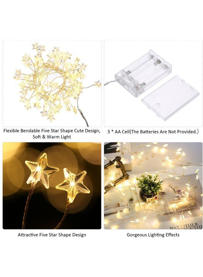 LED Star Shape S-Tring Lights Warm White