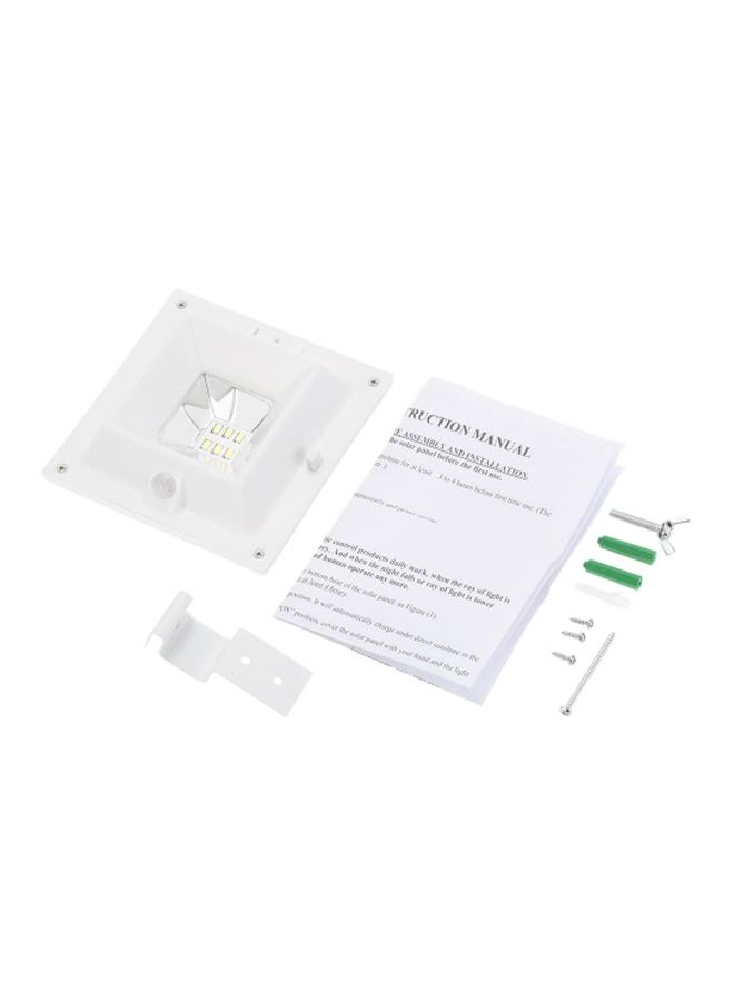 Solar Powered Motion Sensor Wall Light White 12x12x5.5centimeter