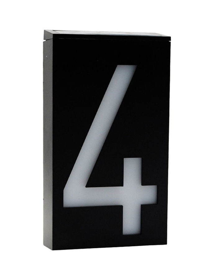 Lamp House Number Porch Lights With Solar Pannel Black/White 21x12x12centimeter