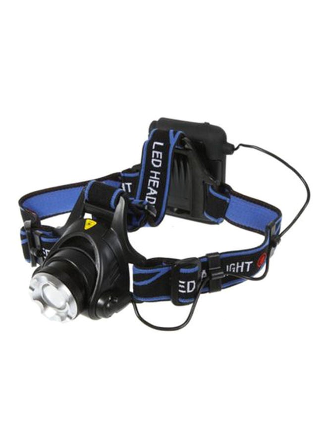 LED Aluminum Alloy Headlamp Light Black/Blue 11x10cm