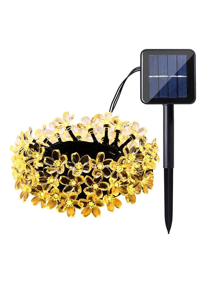 Waterproof Cherry Blossom Corded Solar String Lights Yellow/Black 7meter