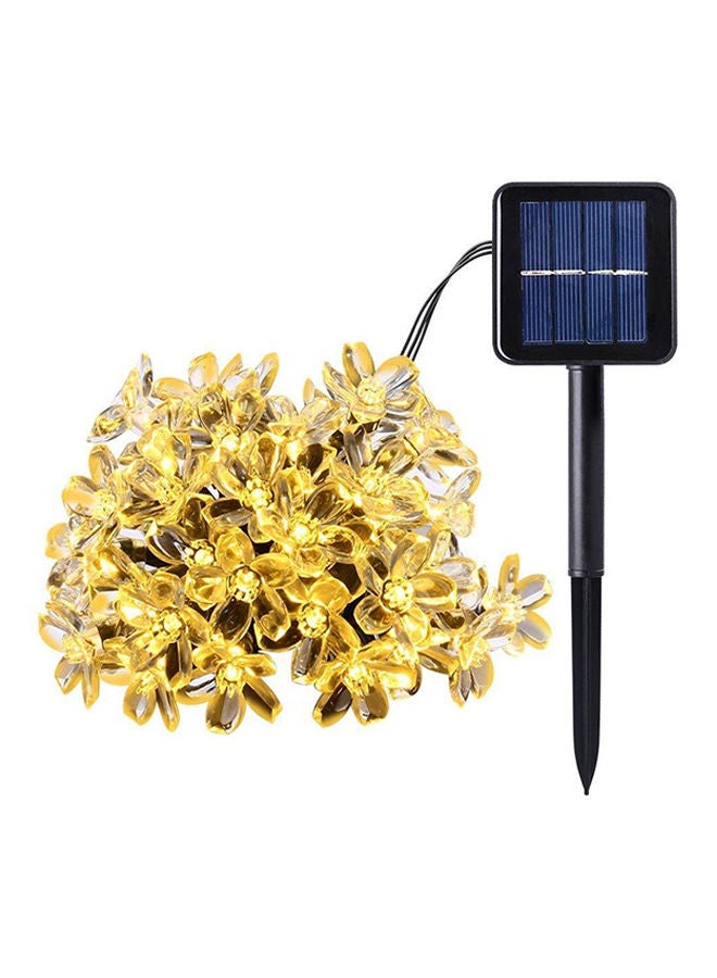 Waterproof Cherry Blossom Corded Solar String Lights Yellow/Black 7meter