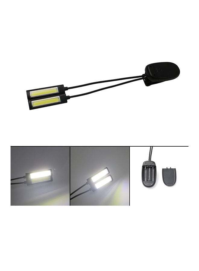 Portable Dual Flexible Arms Cob LED Clip Camping Light Black 12 x 12cm