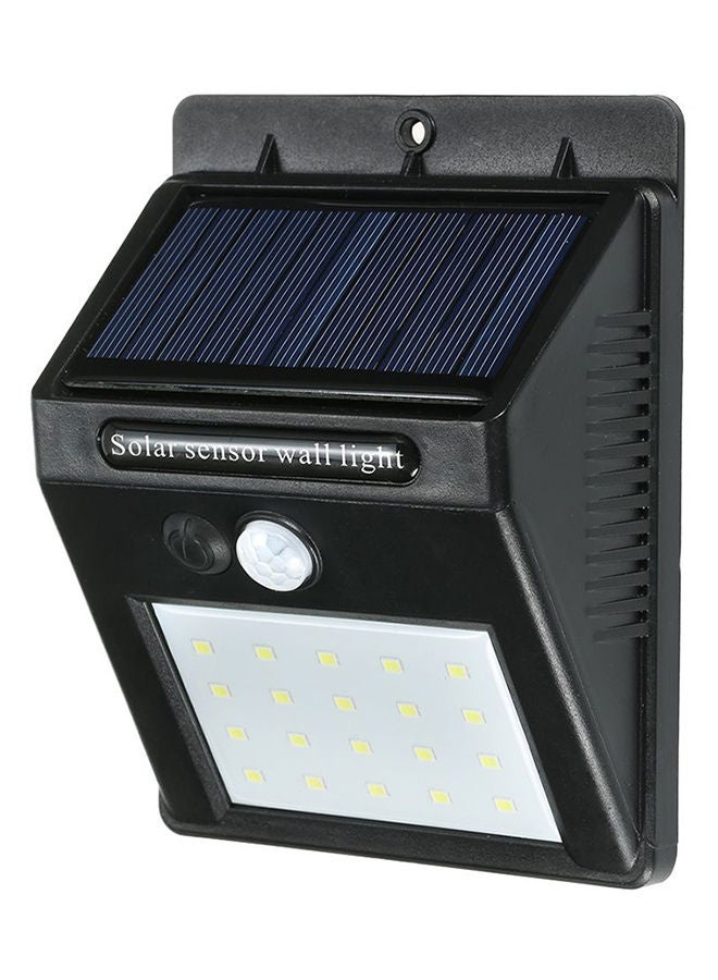 20-LED Solar PIR Motion Sensor Wall Light Black/White 6 x 16cm