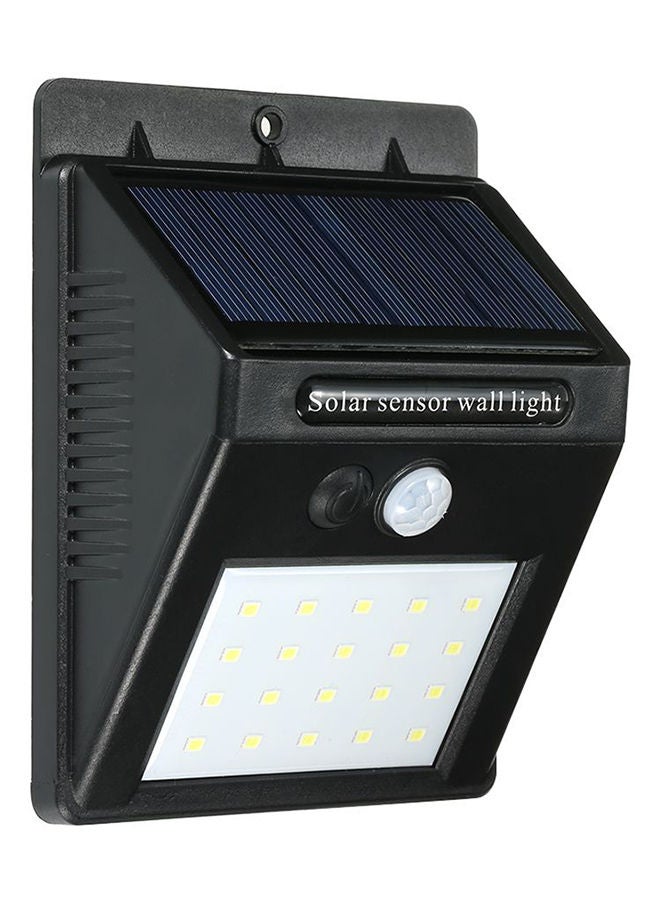 20-LED Solar PIR Motion Sensor Wall Light Black/White 6 x 16cm