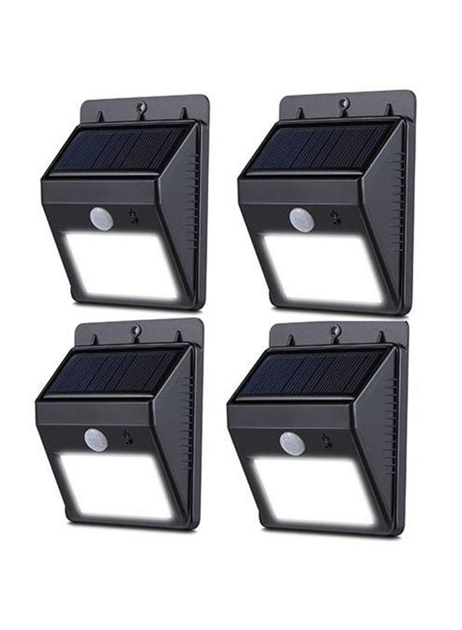 4-Pack Solar PIR Motion Sensor Wall Light Black/White 11 x 8.1cm