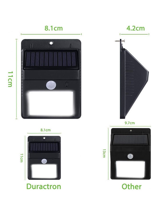 4-Pack Solar PIR Motion Sensor Wall Light Black/White 11 x 8.1cm