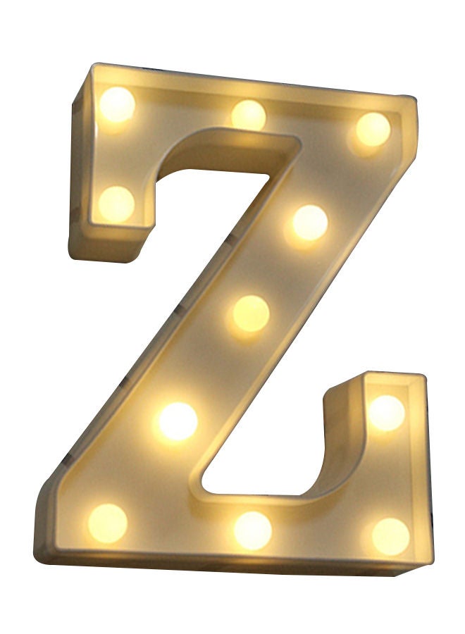 Alphabet Z Letter Shape Decorative LED Light Yellow 27 x 5 24centimeter