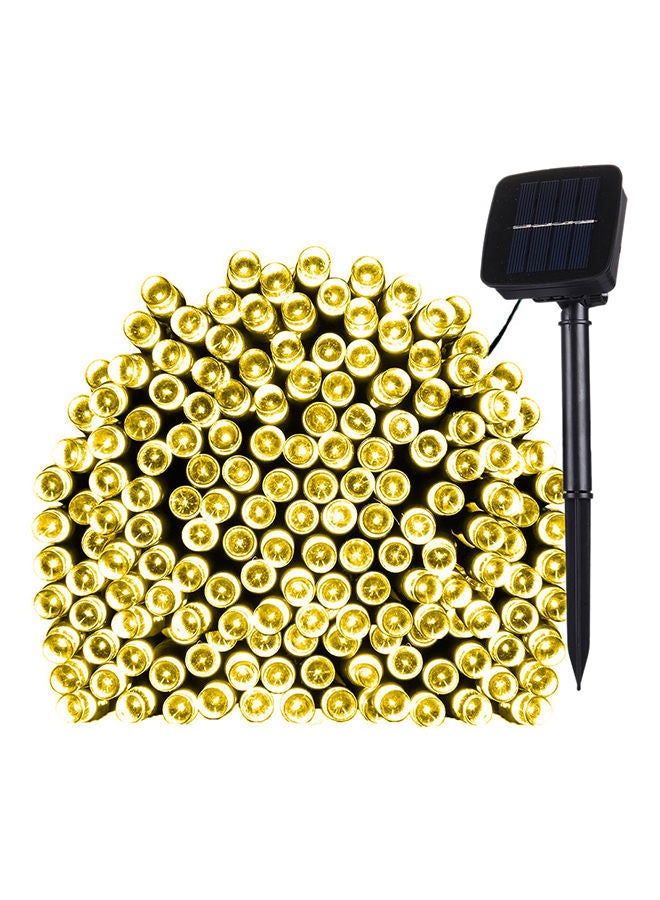 Solar Panel 100 LED Bulb Festival Fairy String Lights With Extended Cable Yellow 16 x 7 6centimeter