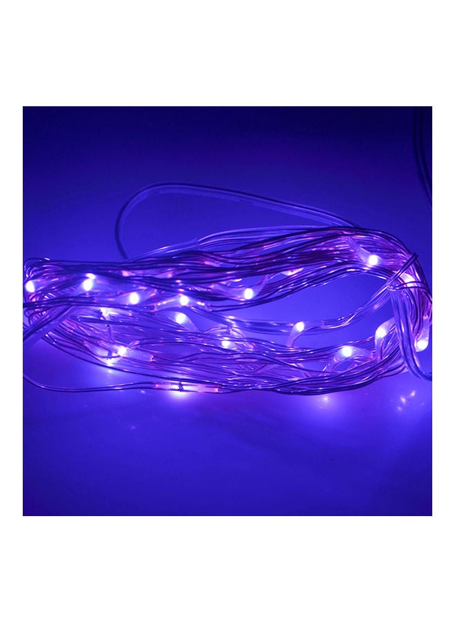 Silver Wire String LED Light With 3Aa Batteries Purple 8 x 2cm