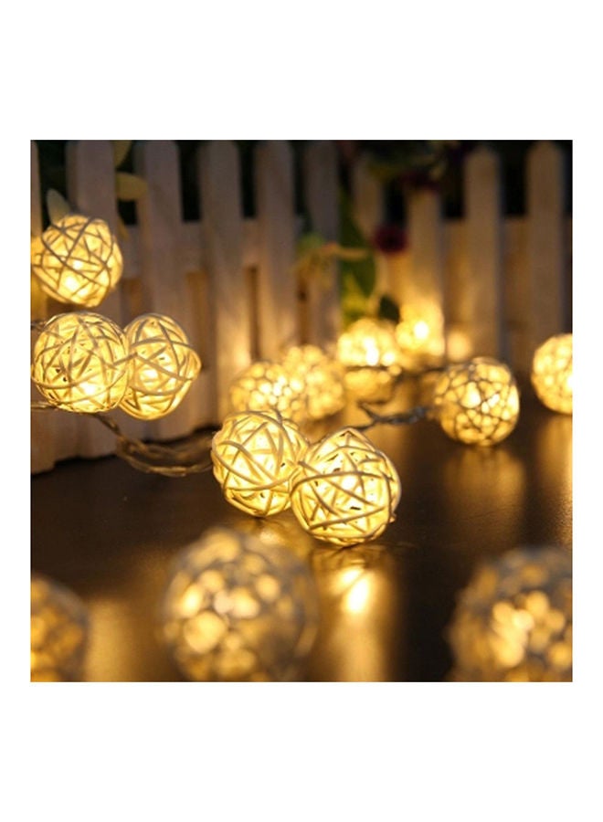 LED Rattan Balls Fairy Lights Gold 30 x 20 10cm