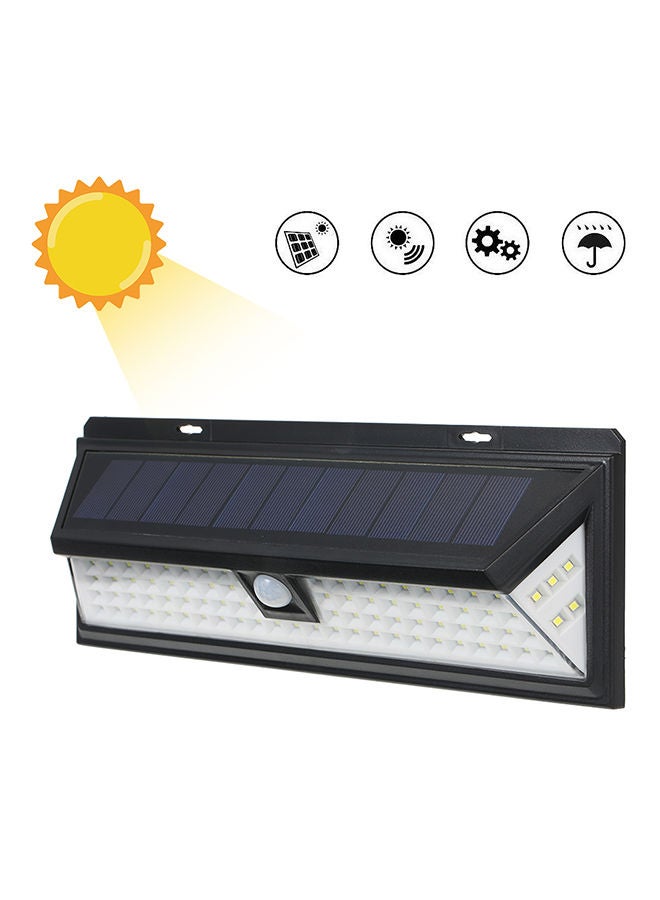 90 LED Solar Power PIR Motion Sensor Wall Light Outdoor Lamp Black 0.53kg