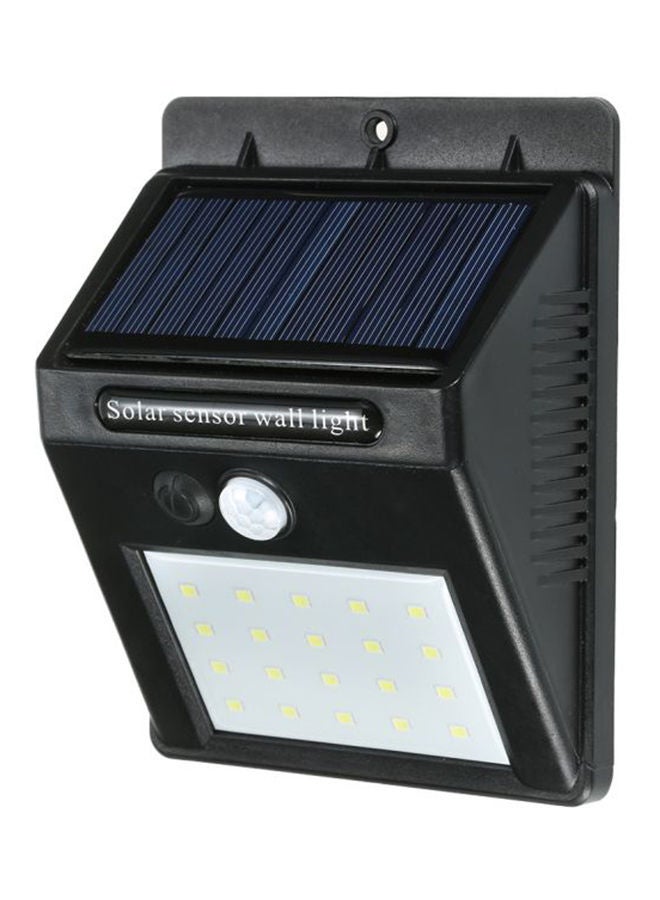 20-LED Solar PIR Motion Sensor Wall Light Black/White 6 x 10cm