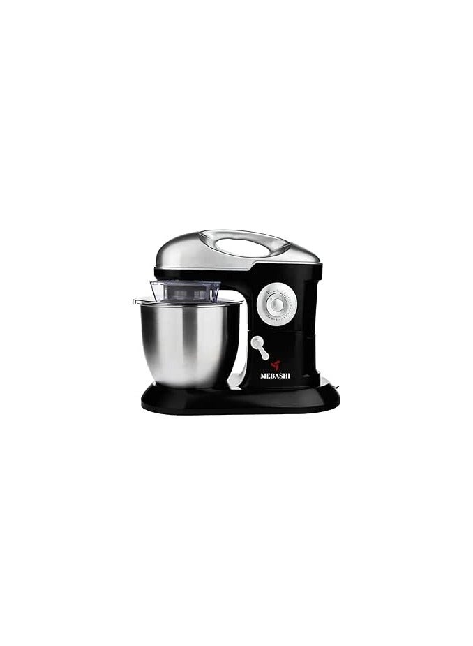 MEBASHI Stand Bowl Mixer, 1200 W , 7 L Capacity, Black, 10 Speeds, Stainless Steel Bowl (ME-SBM1113) (Black)