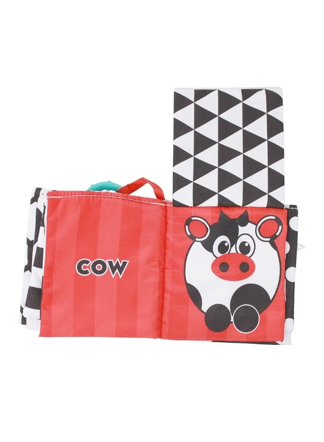 Sassy Peek-a-Boo Activity Book with Attachable Link for On-The-Go Travel | Black & White | for Ages Newborn and Up