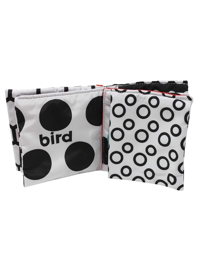 Sassy Peek-a-Boo Activity Book with Attachable Link for On-The-Go Travel | Black & White | for Ages Newborn and Up