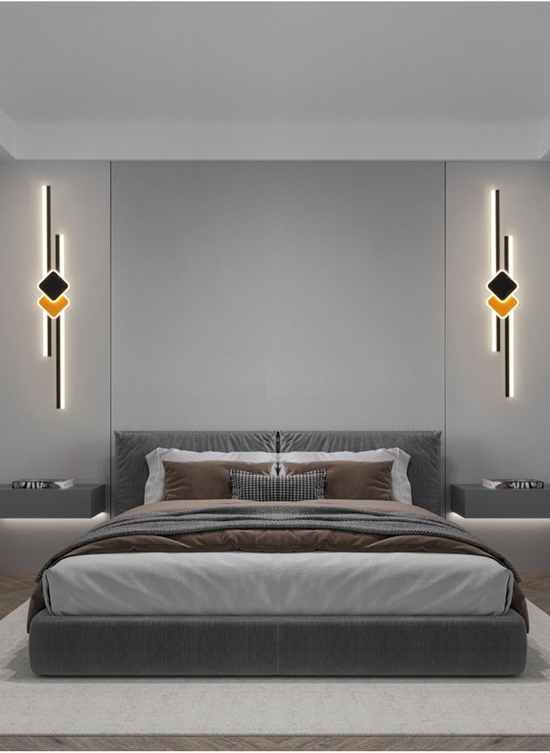 65CM-Indoor Long Strip Wall Sconce LED Linear Wall Lamp Modern Acrylic Wall Light Fixture , Modern Minimalist Black Decor Wall Mount Lights for Bedroom Study Room Corridor