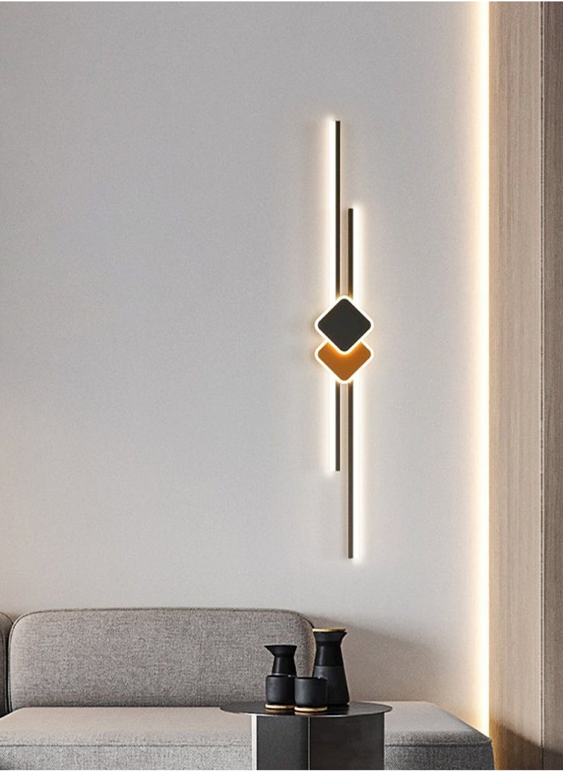 65CM-Indoor Long Strip Wall Sconce LED Linear Wall Lamp Modern Acrylic Wall Light Fixture , Modern Minimalist Black Decor Wall Mount Lights for Bedroom Study Room Corridor