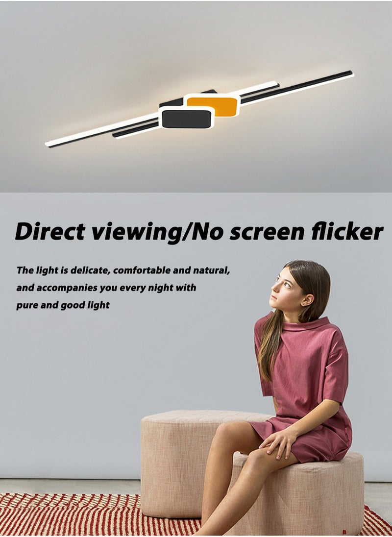 65CM-Indoor Long Strip Wall Sconce LED Linear Wall Lamp Modern Acrylic Wall Light Fixture , Modern Minimalist Black Decor Wall Mount Lights for Bedroom Study Room Corridor