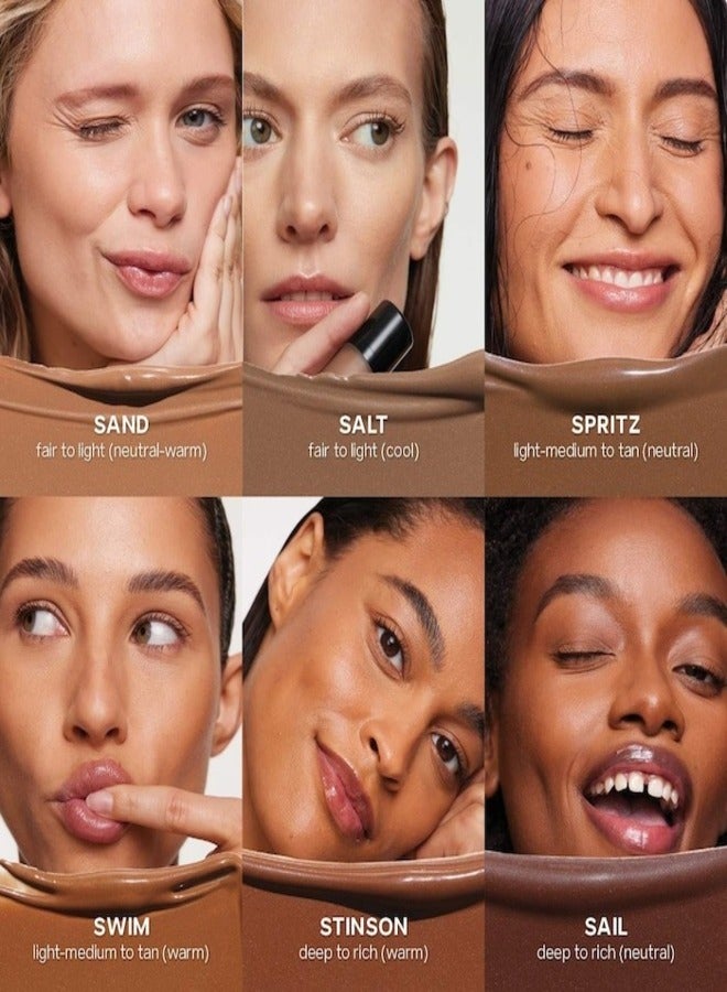 Dew Bronze Liquid Bronzing Cream , Spritz - light-medium to tan with neutral undertones 12ml - Soft-Focus Flawless Glow