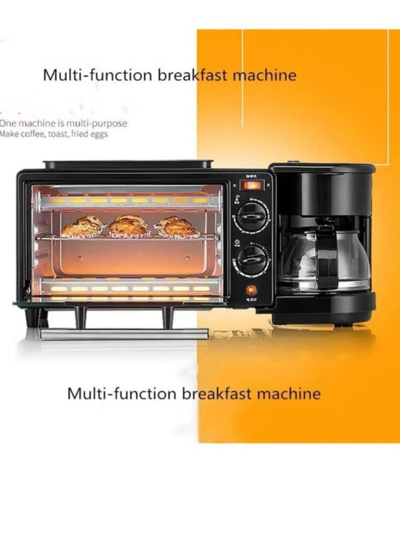 3 in 1 Breakfast Maker 1500W 9L Toaster Oven, Griddle Pan & Coffee Machine – Premium Breakfast Station for Fast & Easy Cooking Frying Pan, Oven & Coffee Maker Combo