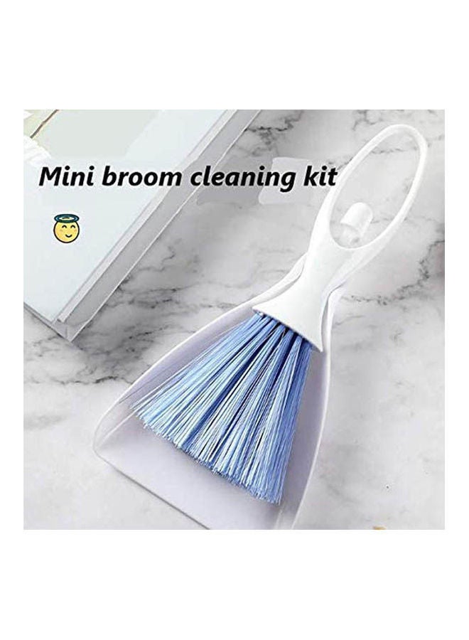 Mini Pan And Brush Set, Small Animal Cage Cleaning Brushes For Reptiles White 8x3x6.3cm