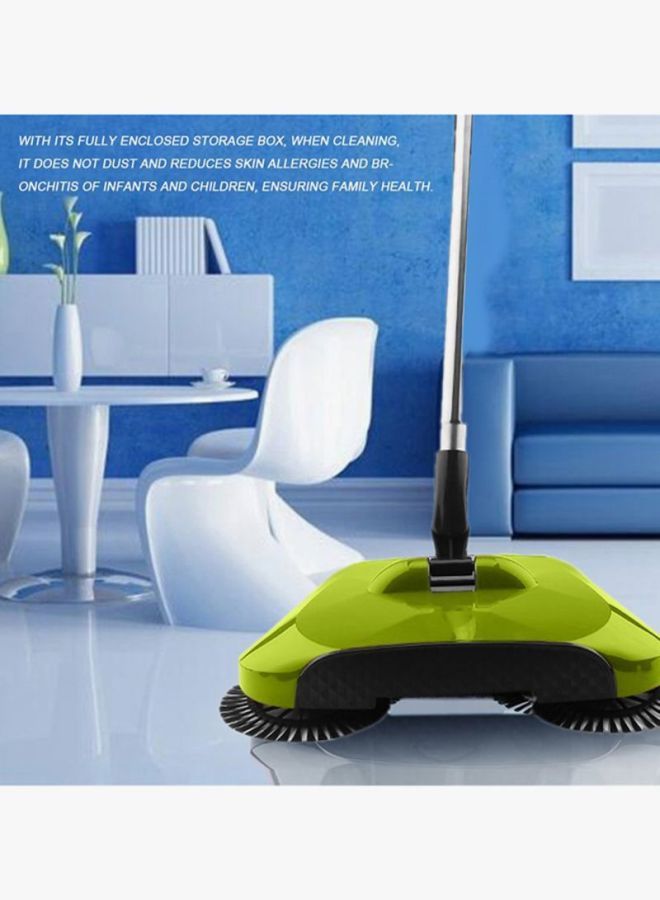 360 Degree Rotating Brush Spin Hand Broom Green/Black/Silver 112x30x17cm