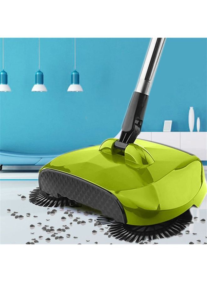 360 Degree Rotating Brush Spin Hand Broom Green/Black/Silver 112x30x17cm