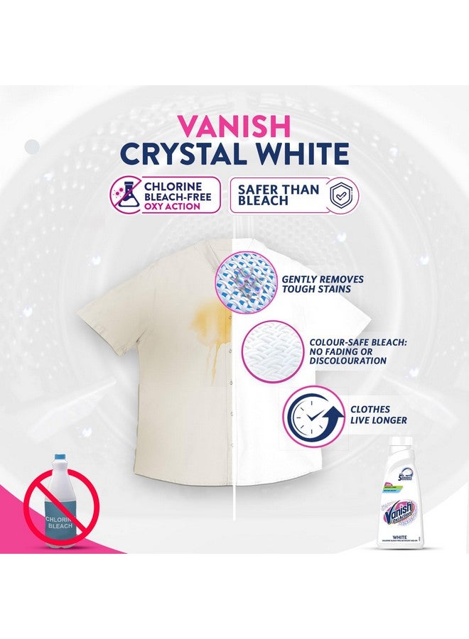 Crystal White 800 Ml, Fabric Whitener | Detergent Add-On Liquid | Whites Like New | Stain Remover | Chlorine Bleach Free | Suitable With All Washing Detergent Powders And Liquids