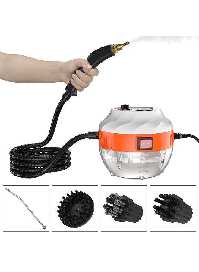 1500W Portable Handheld Steam Cleaner High Temperature Pressurized Steam Cleaning Machine with Brush Heads for Kitchen Furniture Bathroom Car