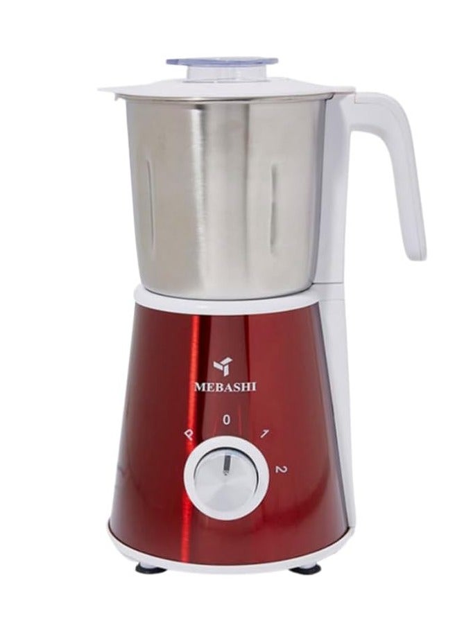 MEBASHI Coffee Grinder - 800ml, 400g, Stainless Steel Body, Powerful Motor, Red(ME-CG2285SR)(450W)