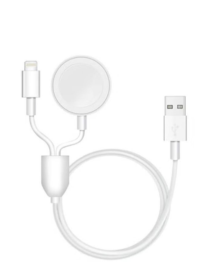 Magnetic Wireless Charging USB Cable White