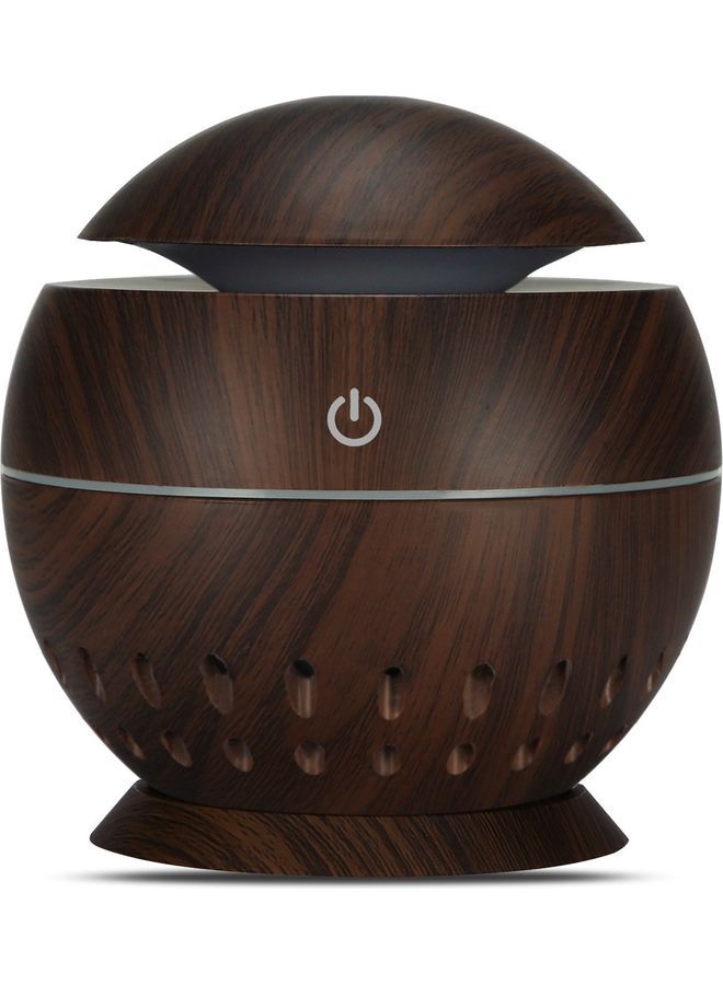 Mini Aromatherapy Essential Oil Diffuser Humidifier Dark Brown 10.5x10x10cm