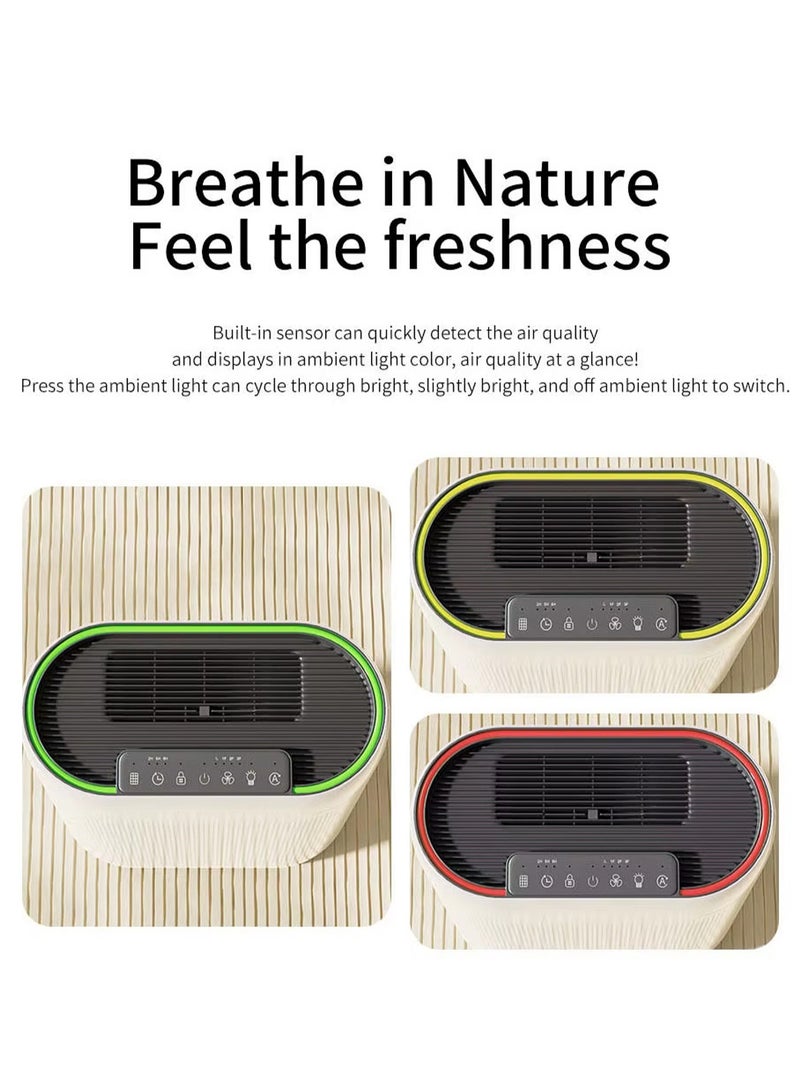 Smart Air Purifier - Air Cleaner with HEPA Filter - PM2.5 Monitor - Deodorization, Sterilization, Remove Formaldehyde - Essential Appliances for Home and Office - ZY2866