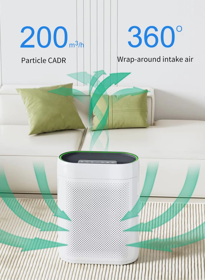 Smart Air Purifier - Air Cleaner with HEPA Filter - PM2.5 Monitor - Deodorization, Sterilization, Remove Formaldehyde - Essential Appliances for Home and Office - ZY2866