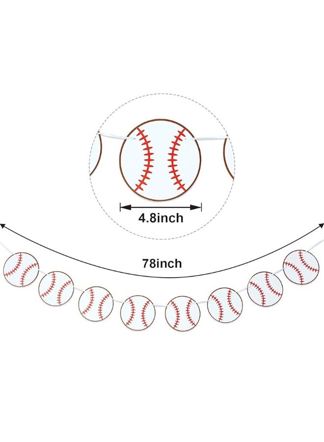 4 Pieces Baseball Banner Baseball Paper Garland for Sports Theme Party Decorations Baby Shower Birthday Photo Prop