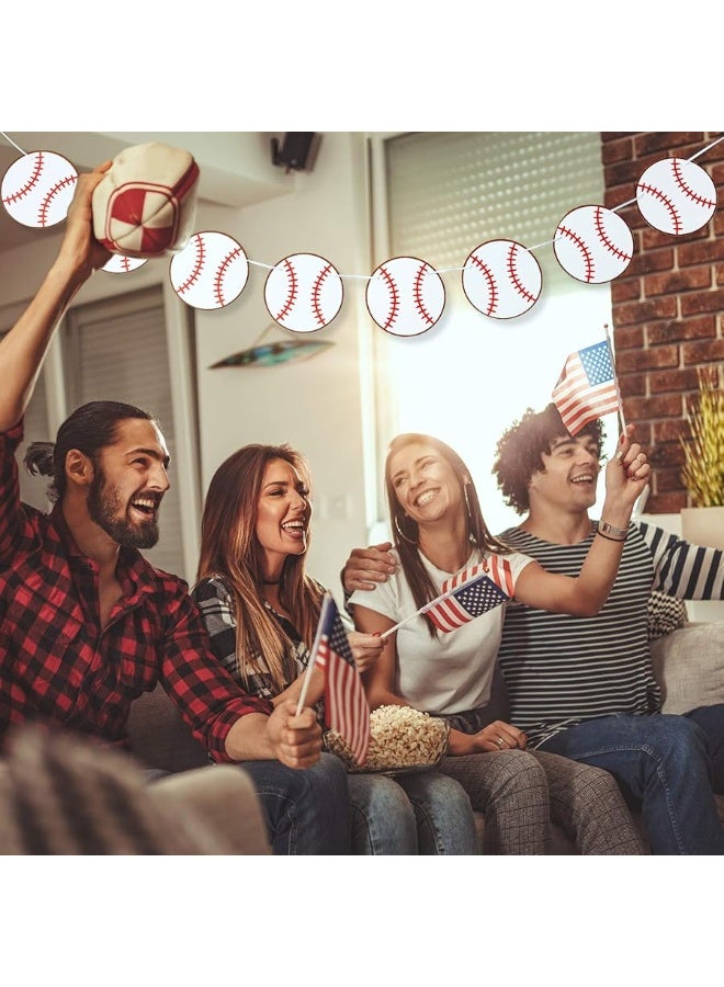 4 Pieces Baseball Banner Baseball Paper Garland for Sports Theme Party Decorations Baby Shower Birthday Photo Prop