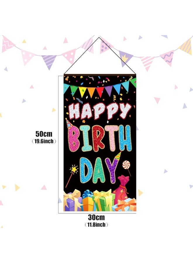 Tatuo Colorful Happy Birthday Sign Birthday Door Hanging Happy Birthday Hanger Birthday Door Banner Wall Decorations Bday Shower Party Supplies Favors for Kids Girls Boys