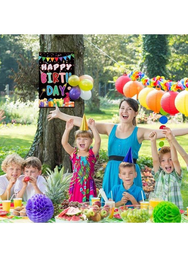 Tatuo Colorful Happy Birthday Sign Birthday Door Hanging Happy Birthday Hanger Birthday Door Banner Wall Decorations Bday Shower Party Supplies Favors for Kids Girls Boys