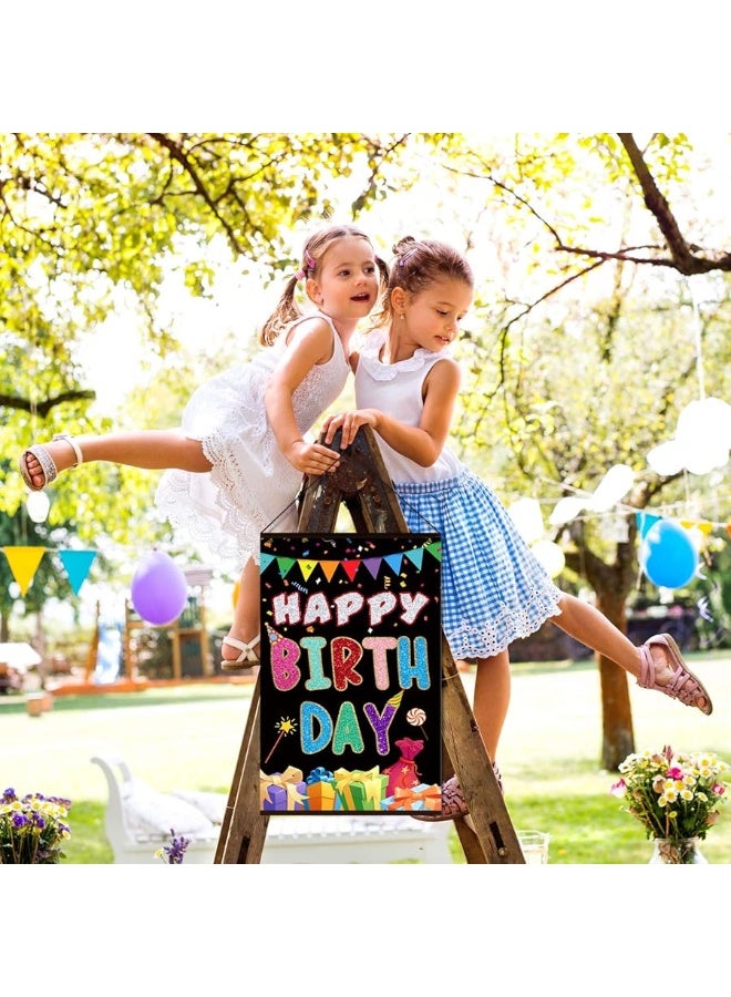 Tatuo Colorful Happy Birthday Sign Birthday Door Hanging Happy Birthday Hanger Birthday Door Banner Wall Decorations Bday Shower Party Supplies Favors for Kids Girls Boys