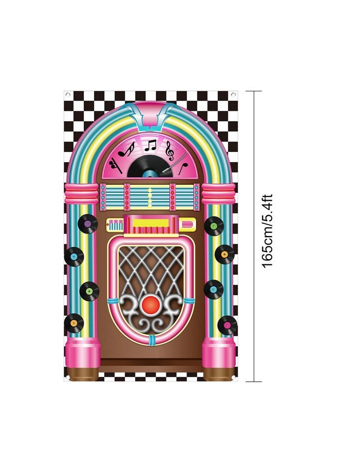 Jukebox Cutout Banner 50'S Rock And Roll Banner Backdrop Birthday Party Decoration Baby Shower Birthday Party Supplies