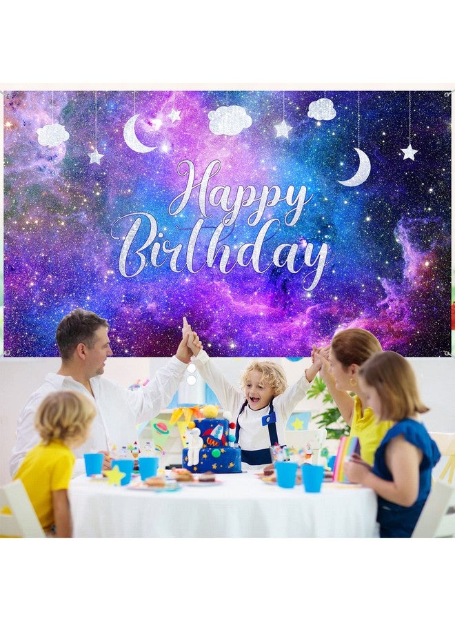 Space Galaxy Birthday Backdrop Cosmic Galaxy Background Starry Universe Nebula Stars Photography Background Banner For Kids Birthday Party Baby Shower Decoration, 70.8 X 43.3 Inches