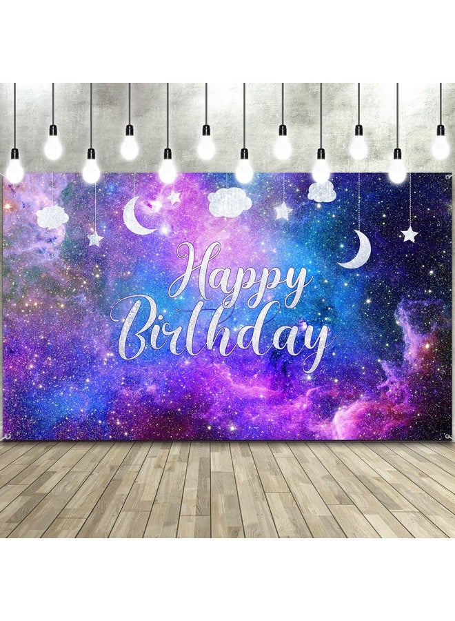 Space Galaxy Birthday Backdrop Cosmic Galaxy Background Starry Universe Nebula Stars Photography Background Banner For Kids Birthday Party Baby Shower Decoration, 70.8 X 43.3 Inches