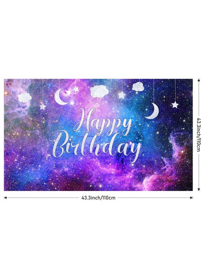 Space Galaxy Birthday Backdrop Cosmic Galaxy Background Starry Universe Nebula Stars Photography Background Banner For Kids Birthday Party Baby Shower Decoration, 70.8 X 43.3 Inches